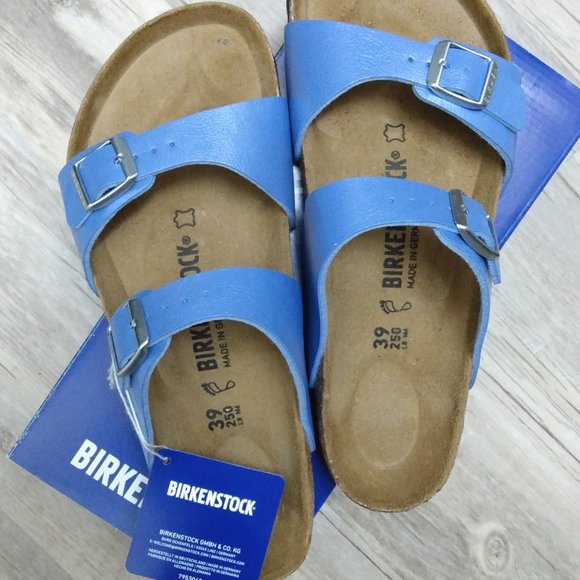Birkenstock Shoes - Birkenstock: Sydney Pearly Graceful Riviera Blue Sandals Size 8 8.5 EU39 EU 39